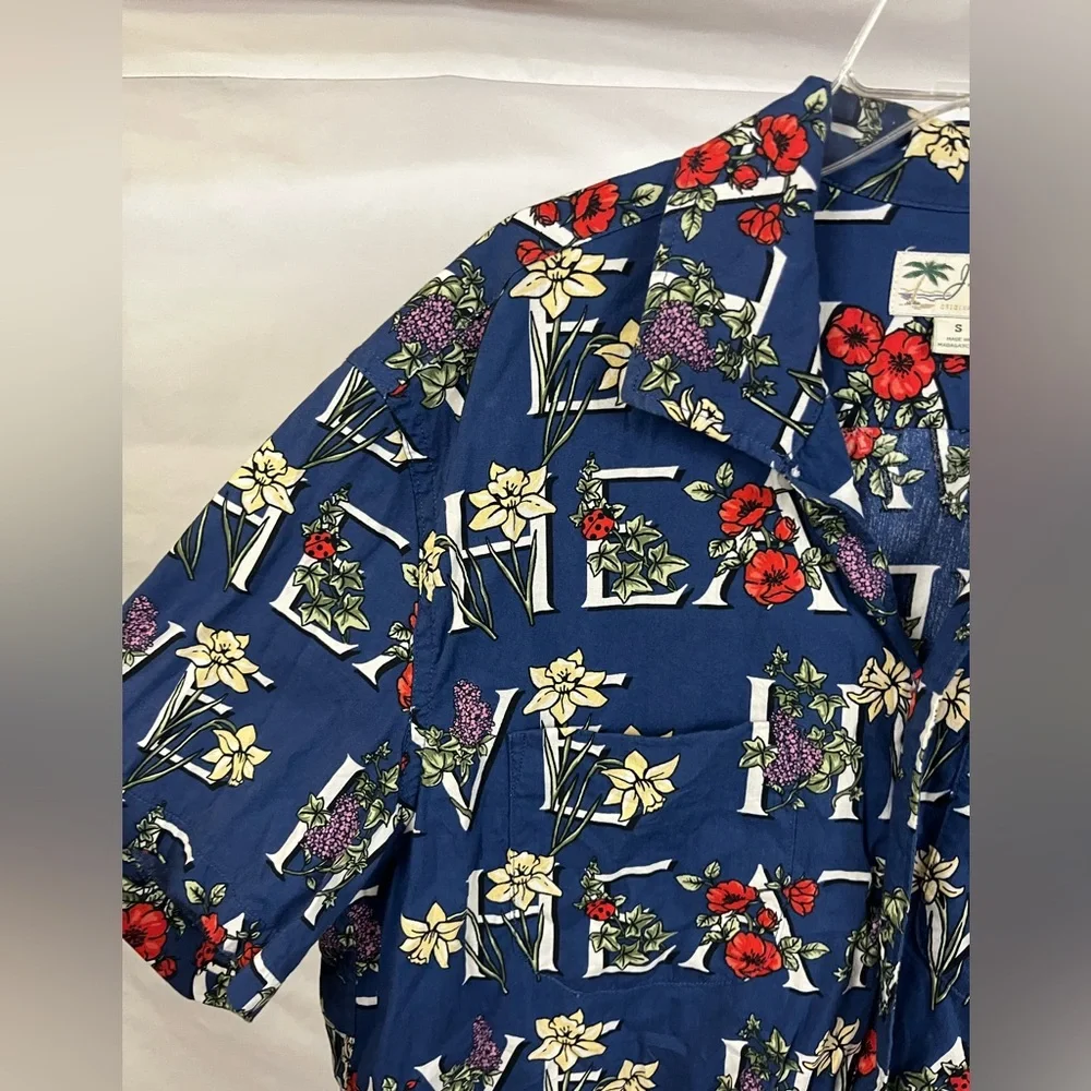 J. Crew Men's Heat Wave Tropical‎ Print Short Sleeve Button Down Shirt- Size S